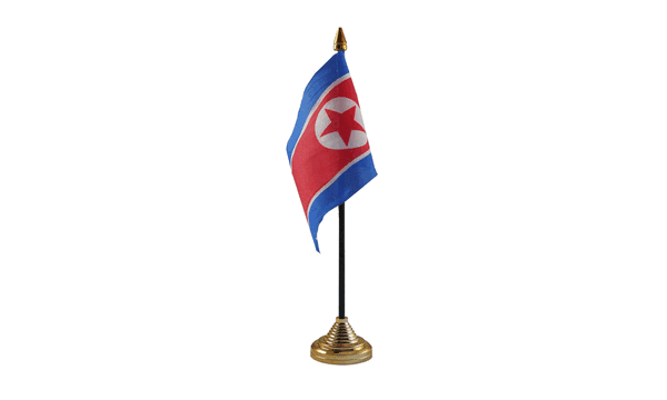 Korea North Table Flags